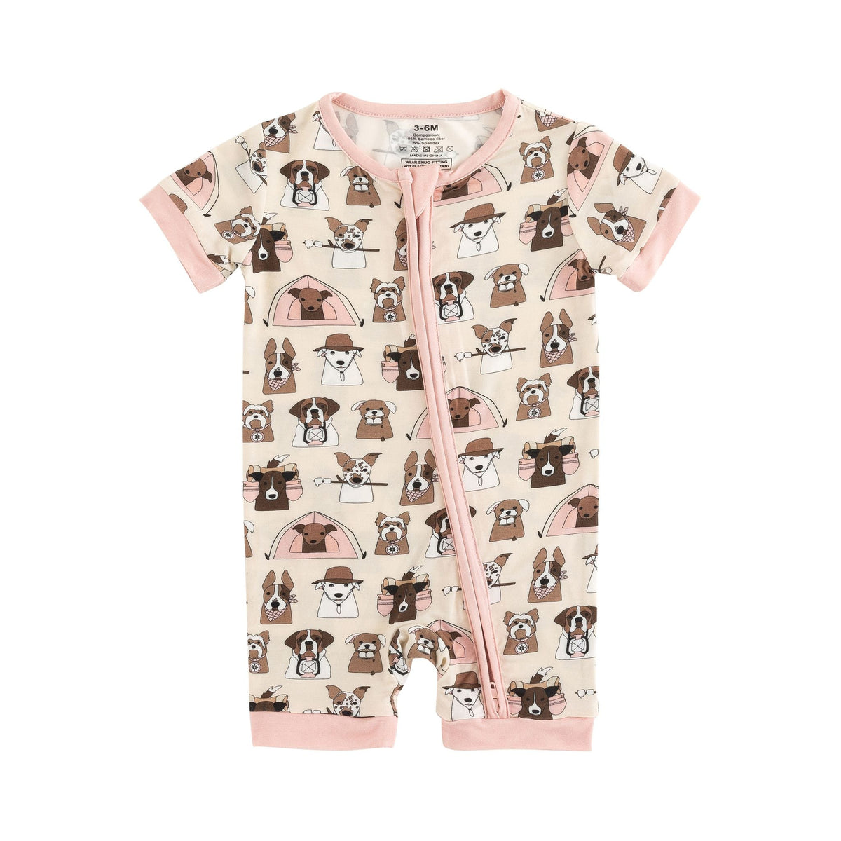 Camp Paws (Romper) - Pink - Aaria Tees