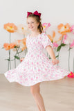 Rose Garden Smocked Ruffle Dress - Aaria Tees Aaria Tees