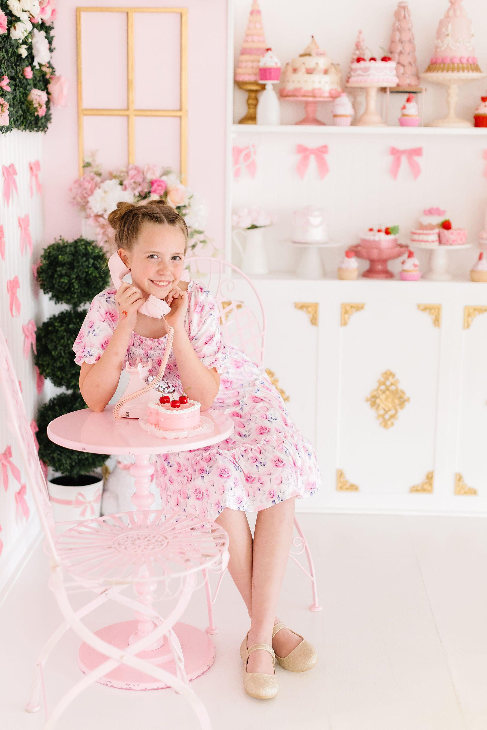 Rose Garden Smocked Ruffle Dress - Aaria Tees Aaria Tees