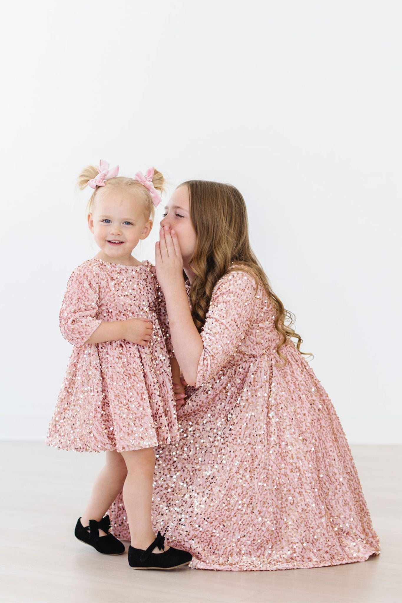 Rose Gold Velvet Sequin Dress - Aaria Tees Aaria Tees