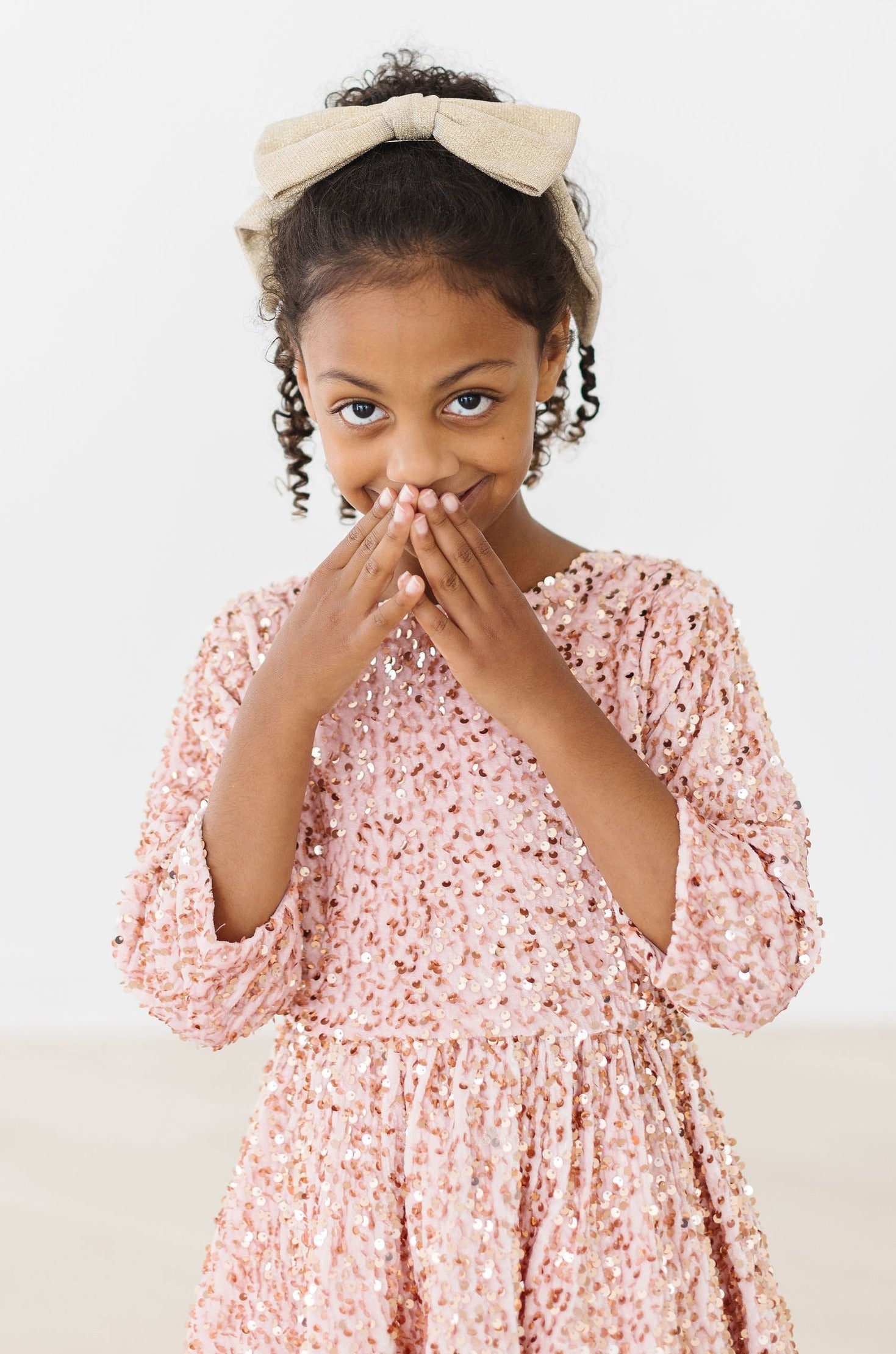 Rose Gold Velvet Sequin Dress - Aaria Tees Aaria Tees