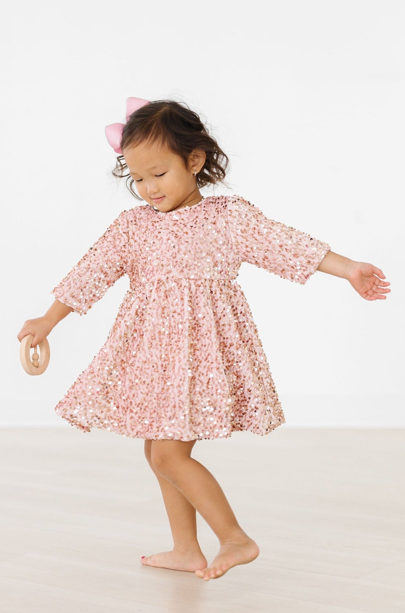 Rose Gold Velvet Sequin Dress - Aaria Tees Aaria Tees