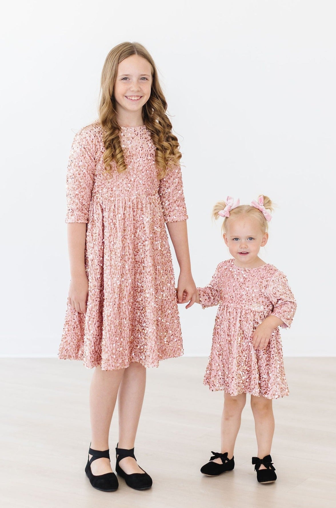 Rose Gold Velvet Sequin Dress - Aaria Tees