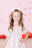 Rosebud Bows Smocked Ruffle Dress - Aaria Tees Aaria Tees