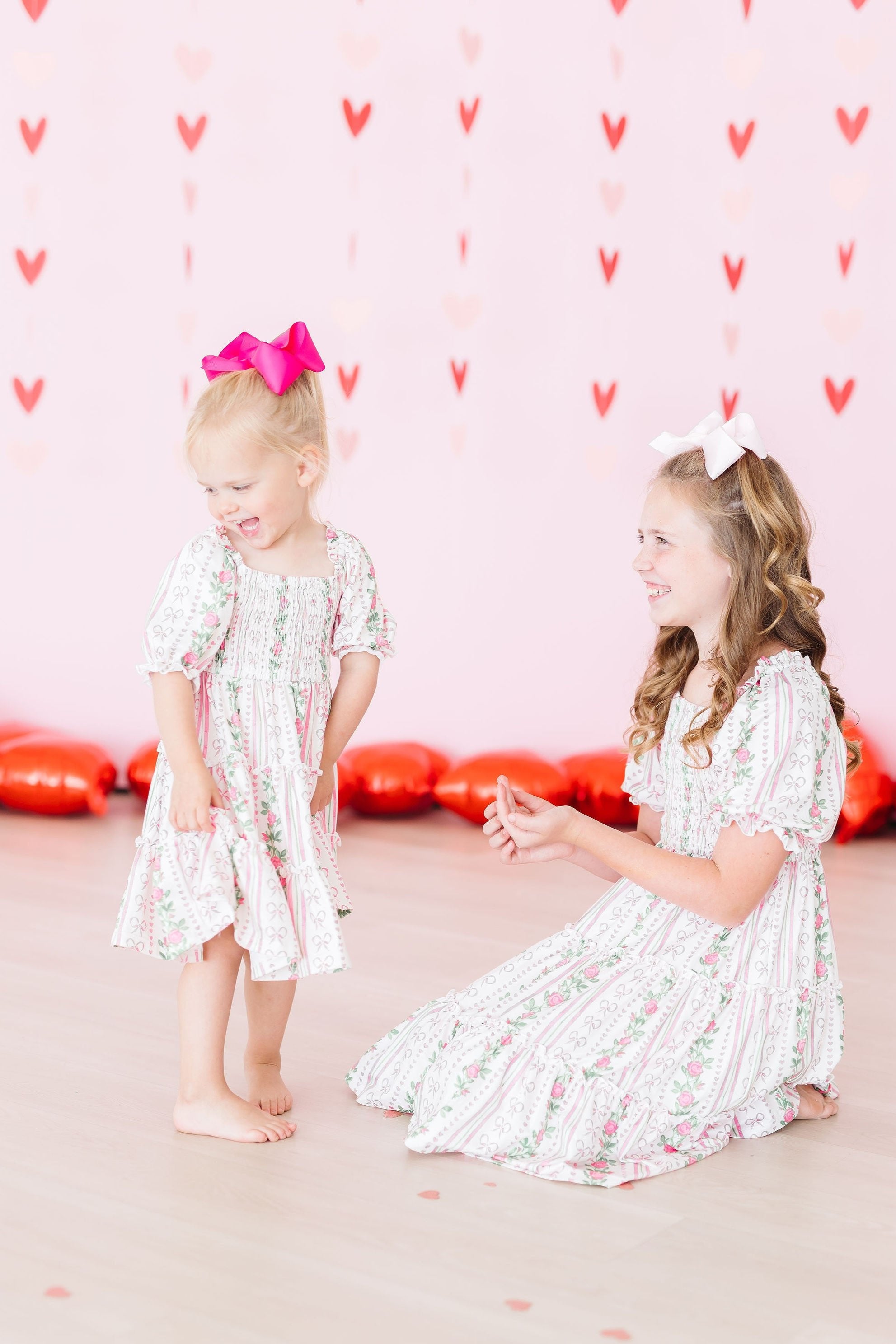 Rosebud Bows Smocked Ruffle Dress - Aaria Tees Aaria Tees