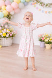 Rosebud Bows Smocked Ruffle Dress - Aaria Tees Aaria Tees