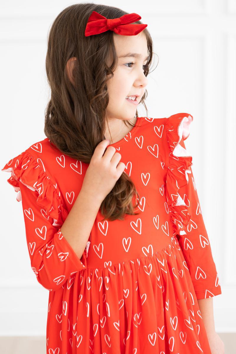 Roses are Red Ruffle Twirl Dress - Aaria Tees Aaria Tees