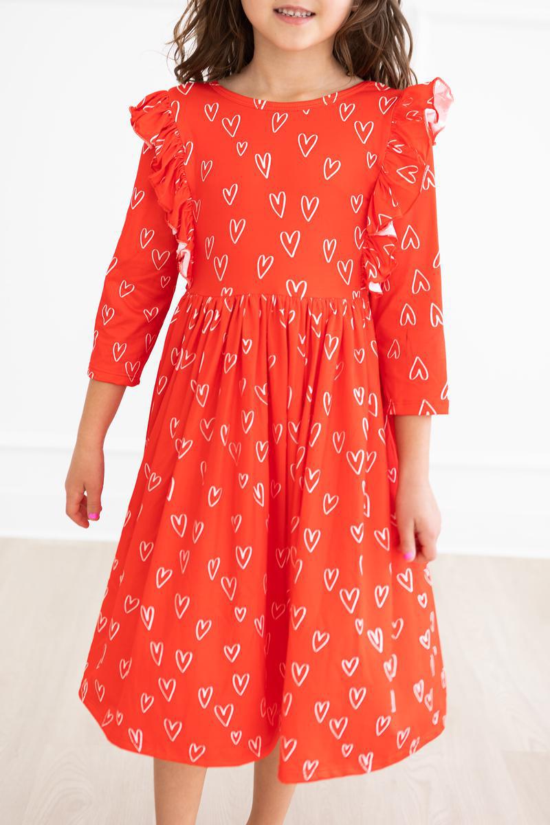 Roses are Red Ruffle Twirl Dress - Aaria Tees Aaria Tees