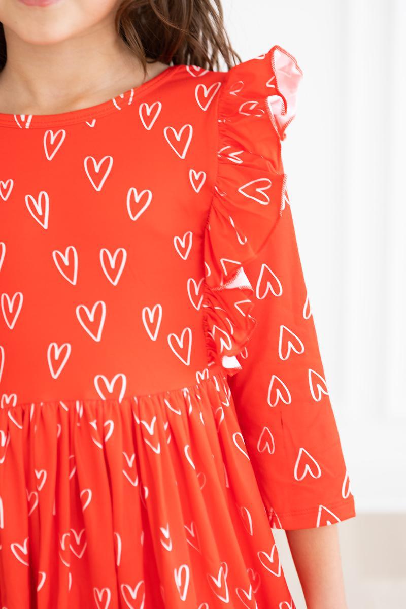 Roses are Red Ruffle Twirl Dress - Aaria Tees Aaria Tees