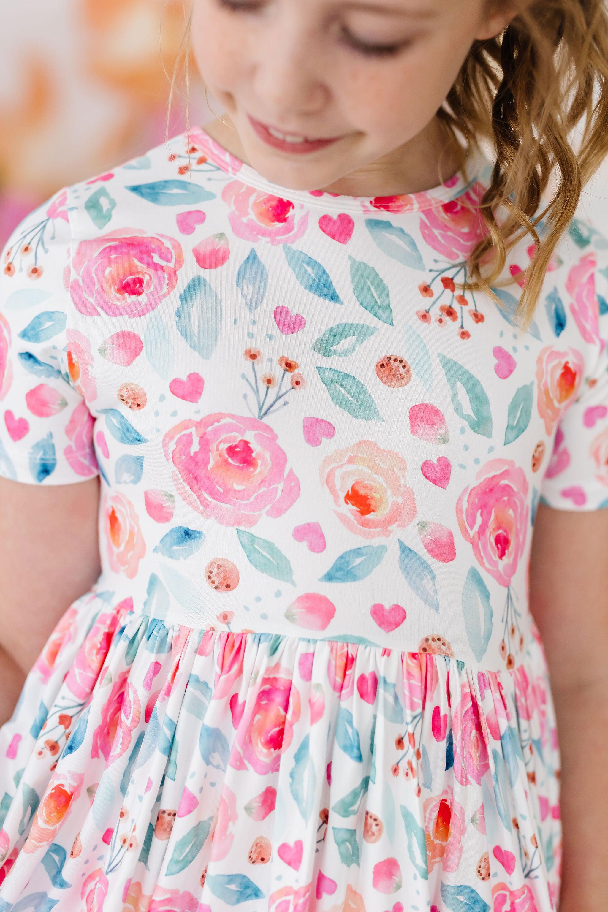 Rosettes S/S Pocket Twirl Dress - Aaria Tees Aaria Tees