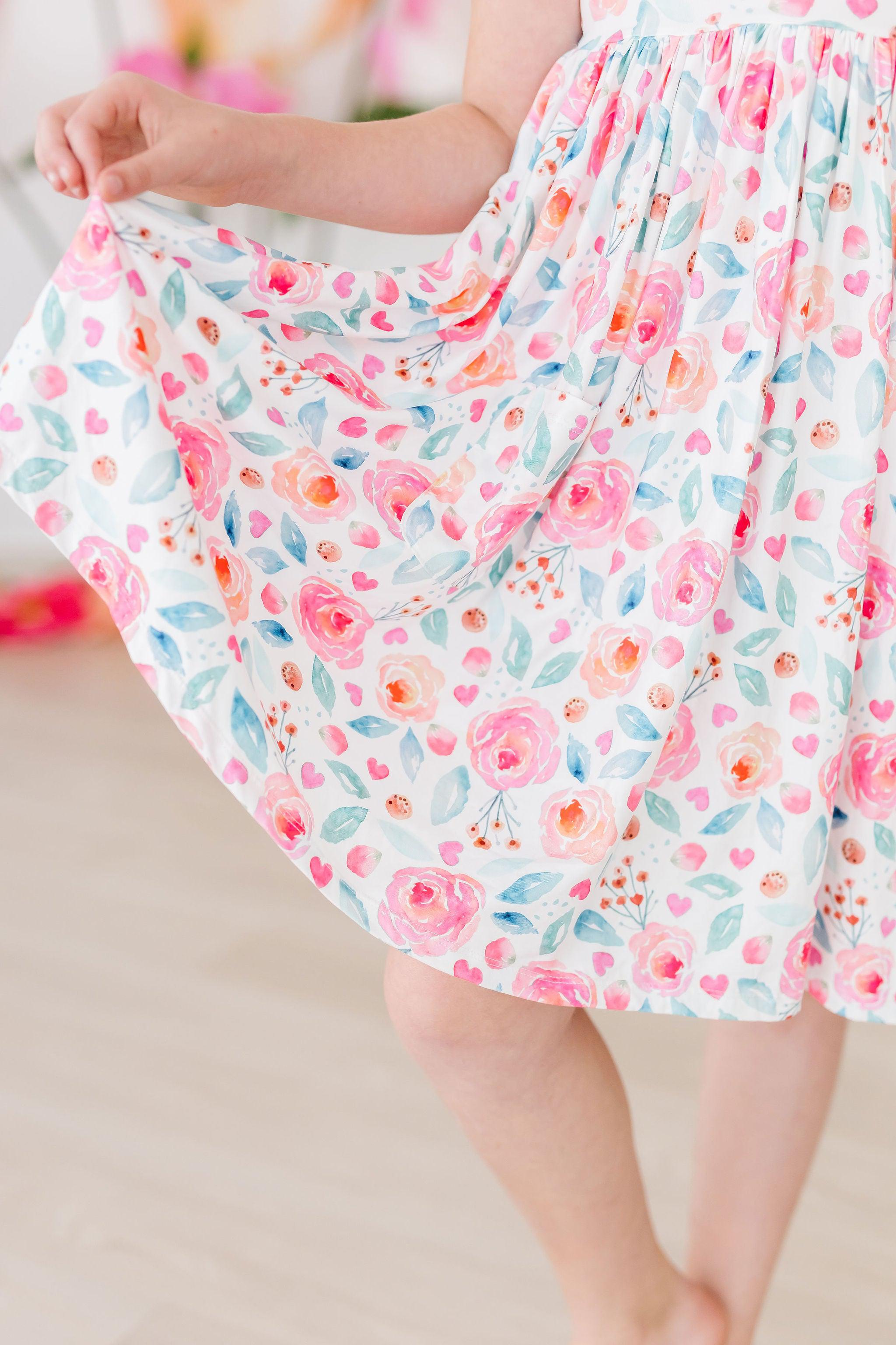 Rosettes S/S Pocket Twirl Dress - Aaria Tees Aaria Tees