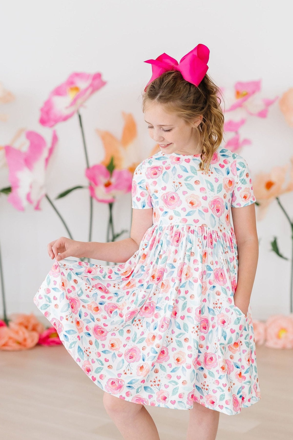 Rosettes S/S Pocket Twirl Dress - Aaria Tees