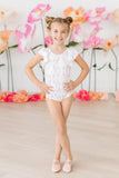 Rosie Posie S/S Flutter Sleeve Leotard - Aaria Tees Aaria Tees