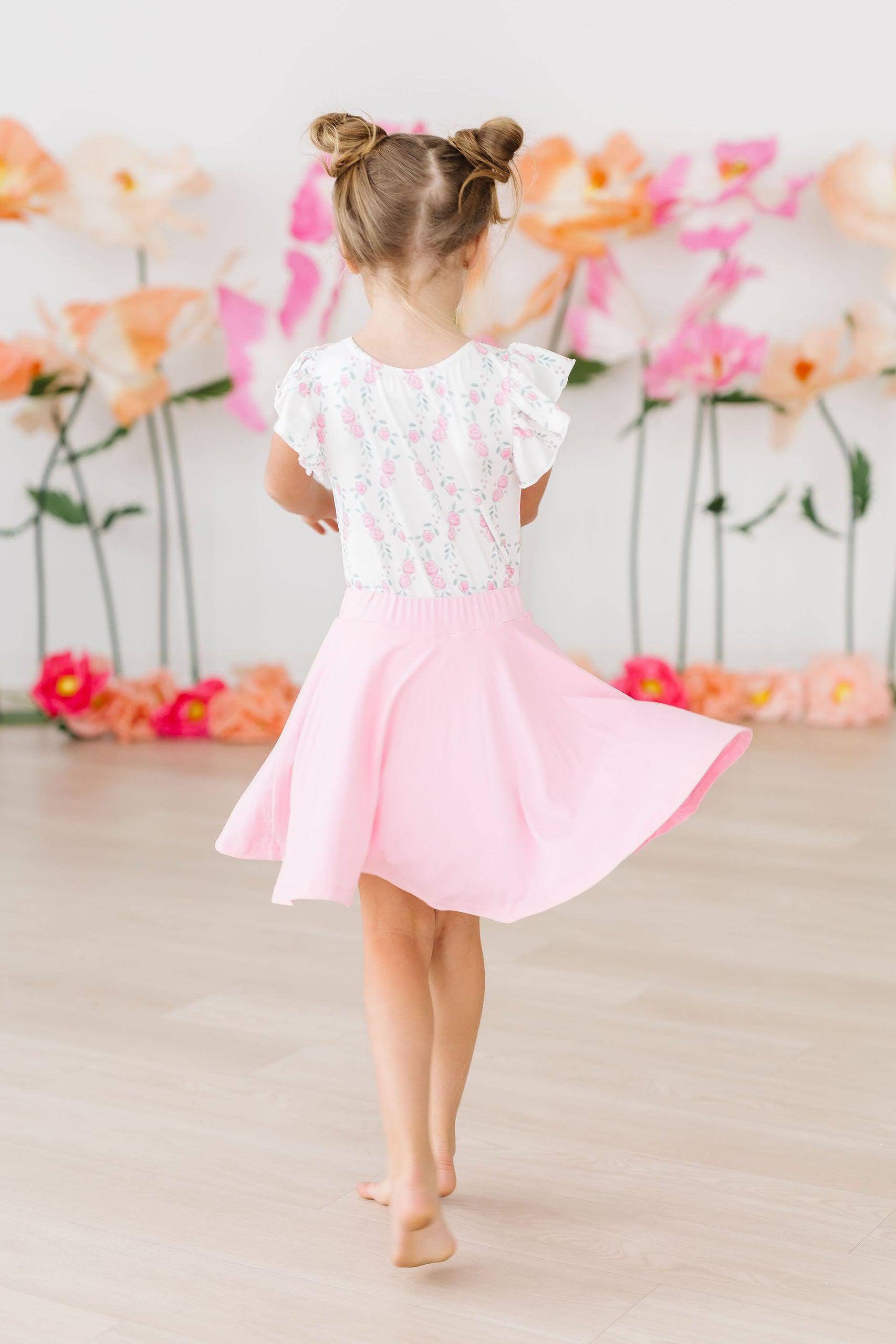 Rosie Posie S/S Flutter Sleeve Leotard - Aaria Tees Aaria Tees