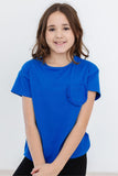 Royal Blue Ruffle Pocket Tee - Aaria Tees Aaria Tees