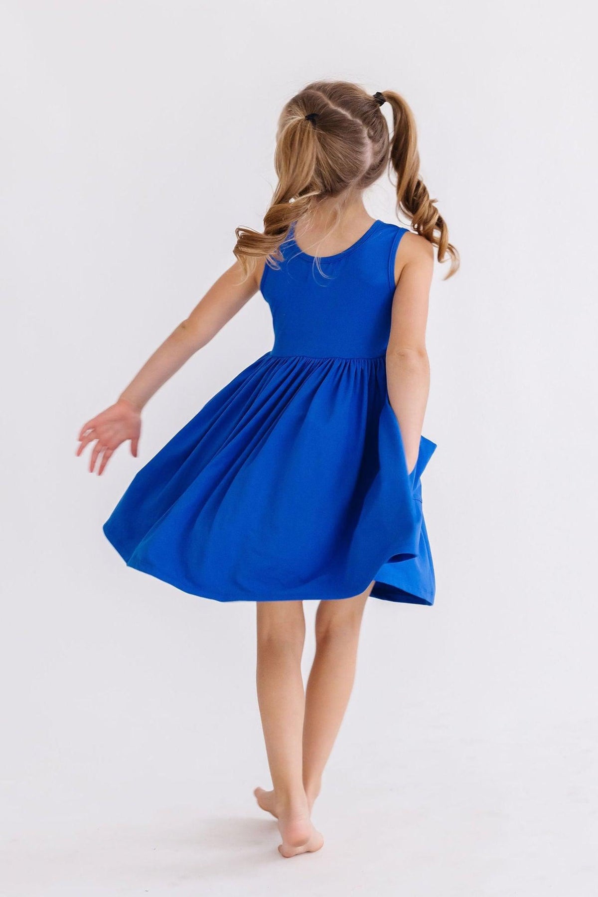 Royal Blue Tank Pocket Twirl Dress - Aaria Tees