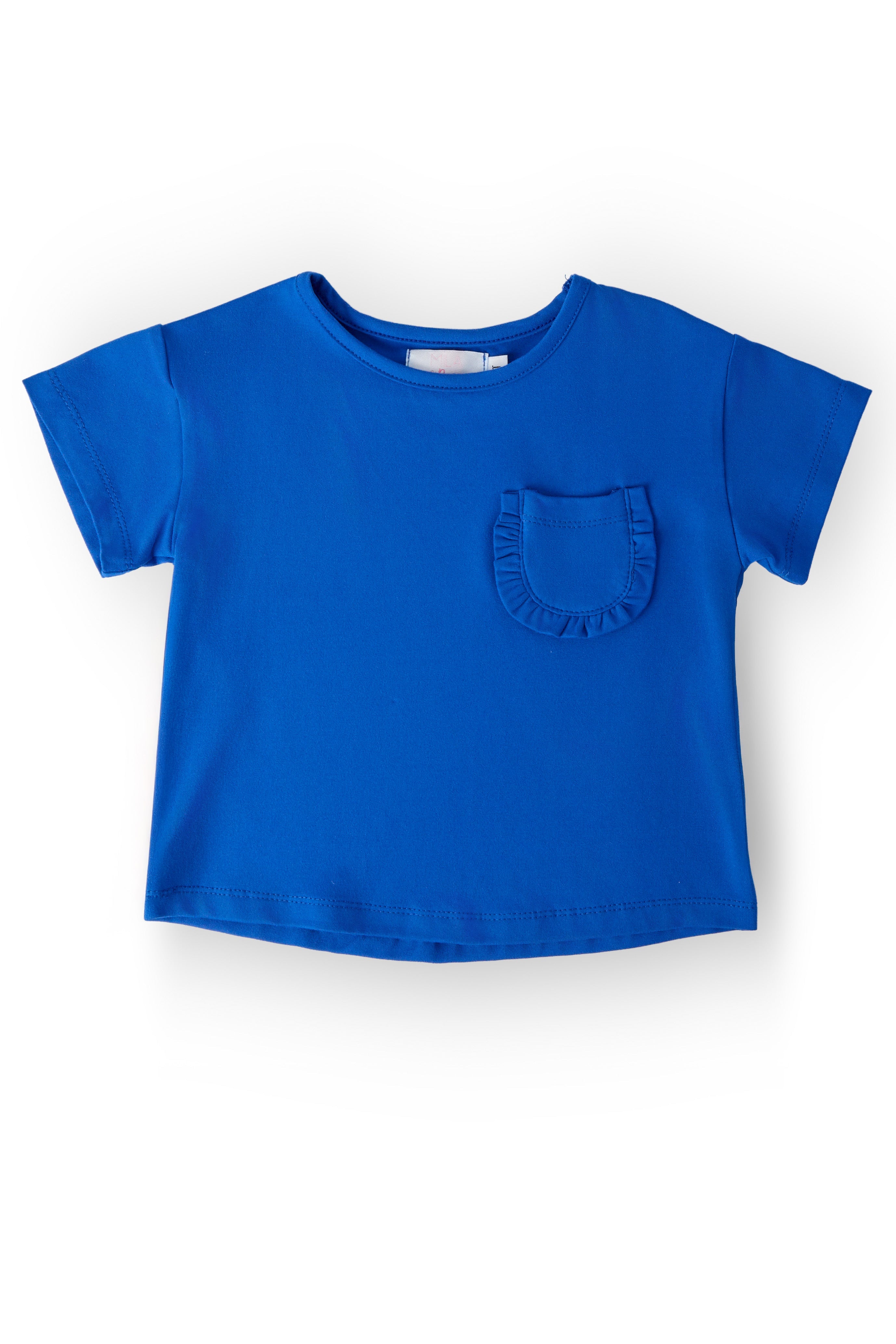 Royal Blue Ruffle Pocket Tee - Aaria Tees Aaria Tees