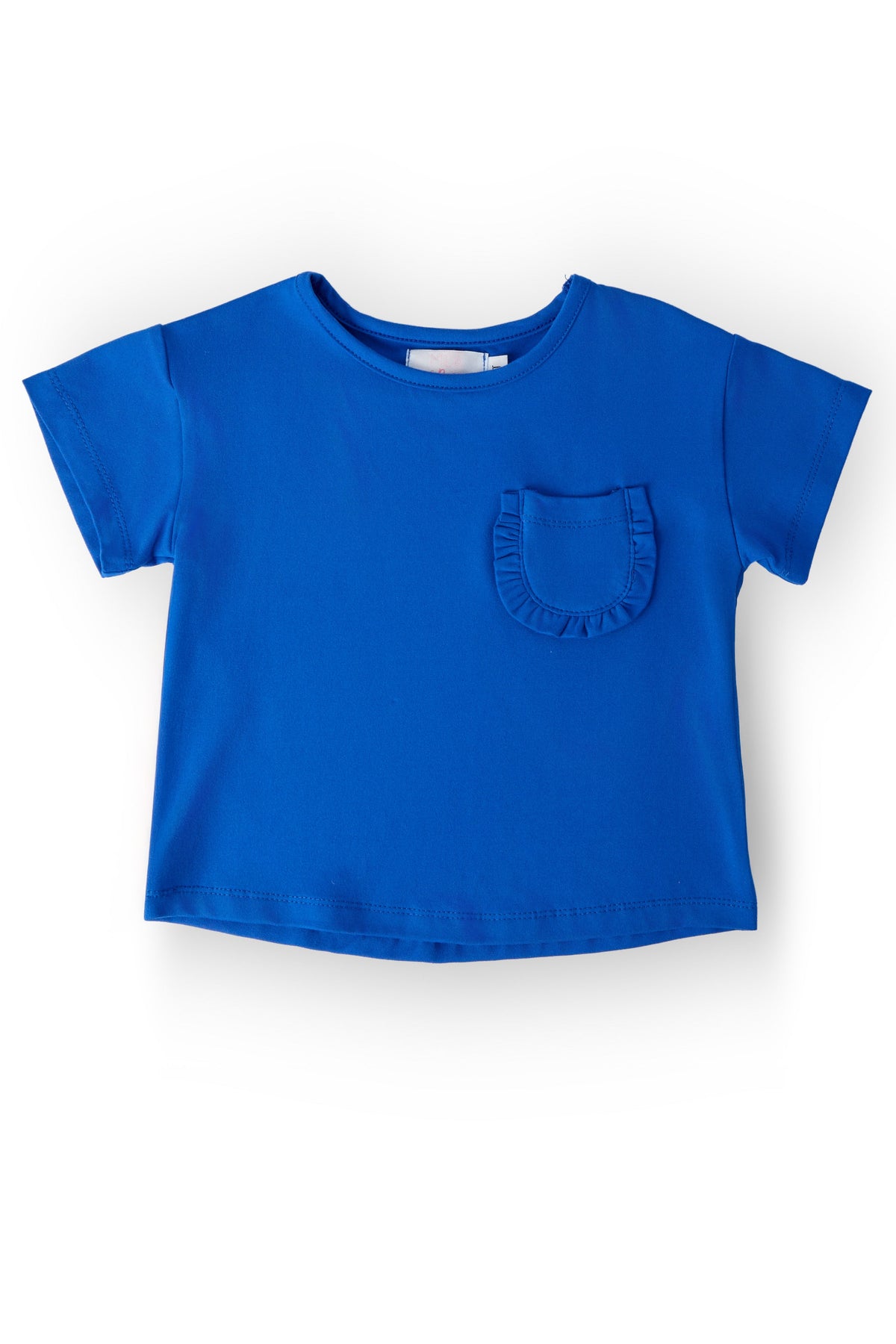 Royal Blue Ruffle Pocket Tee - Aaria Tees