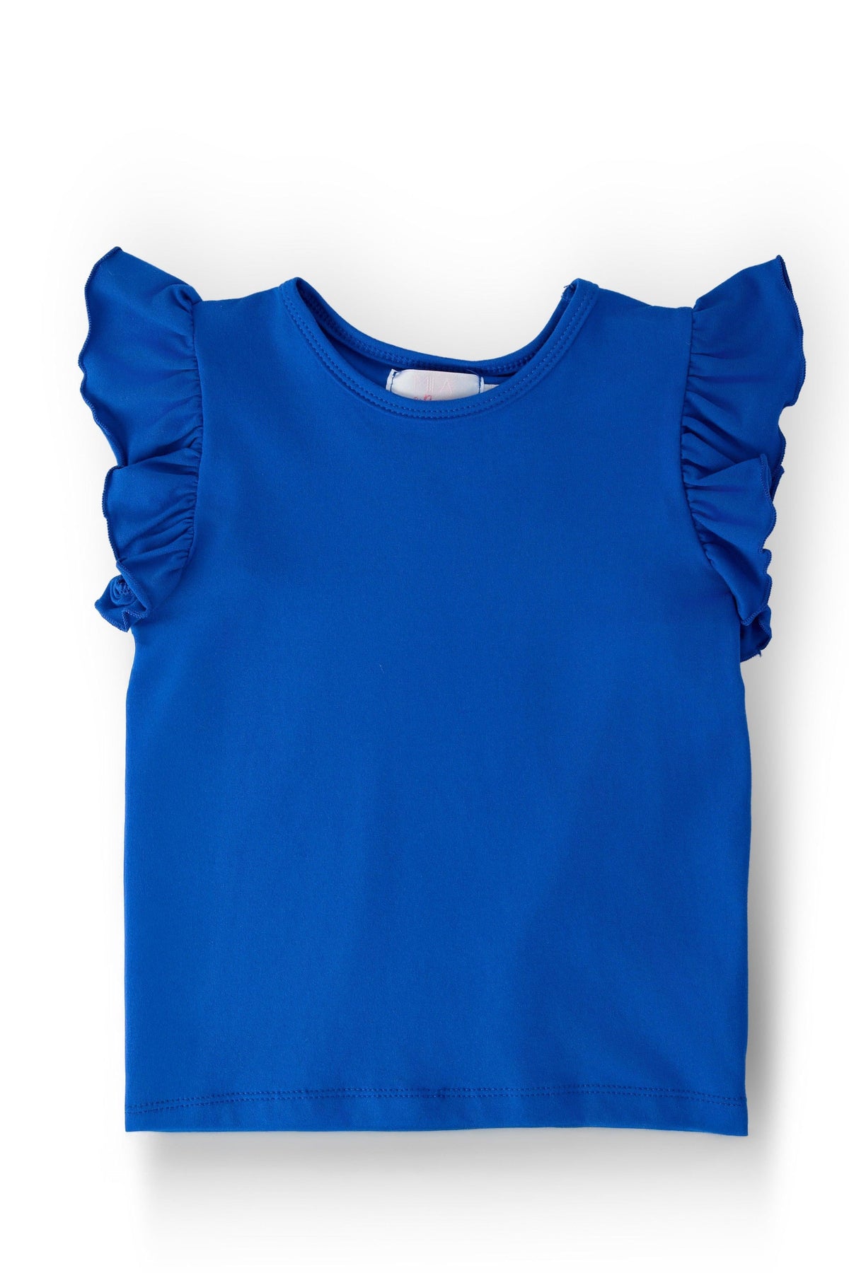 Royal Blue S/S Ruffle Tee - Aaria Tees
