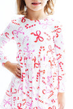 Candy Cane Lane L/S Pocket Twirl Dress - Aaria Tees Aaria Tees