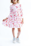 Candy Cane Lane L/S Pocket Twirl Dress - Aaria Tees Aaria Tees