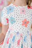 Dots & Daisies S/S Pocket Twirl Dress - Aaria Tees Aaria Tees