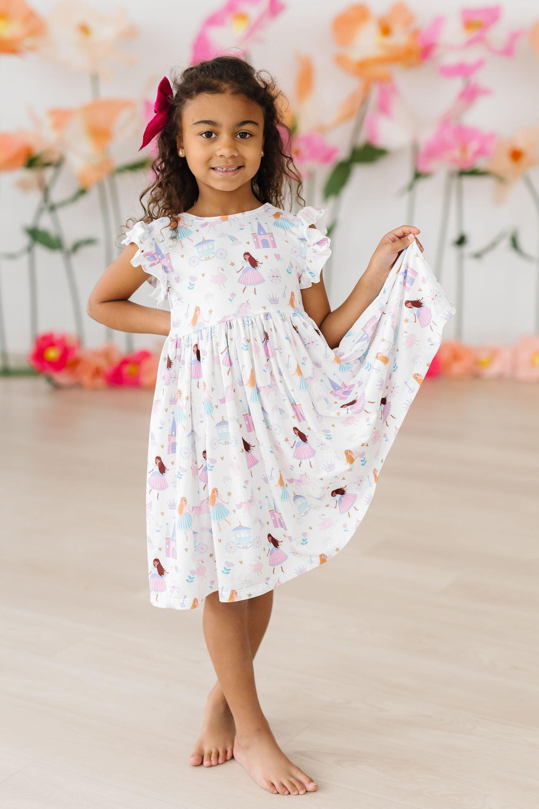 Fairy Princess Flutter Sleeve Twirl Dress - Aaria Tees Aaria Tees