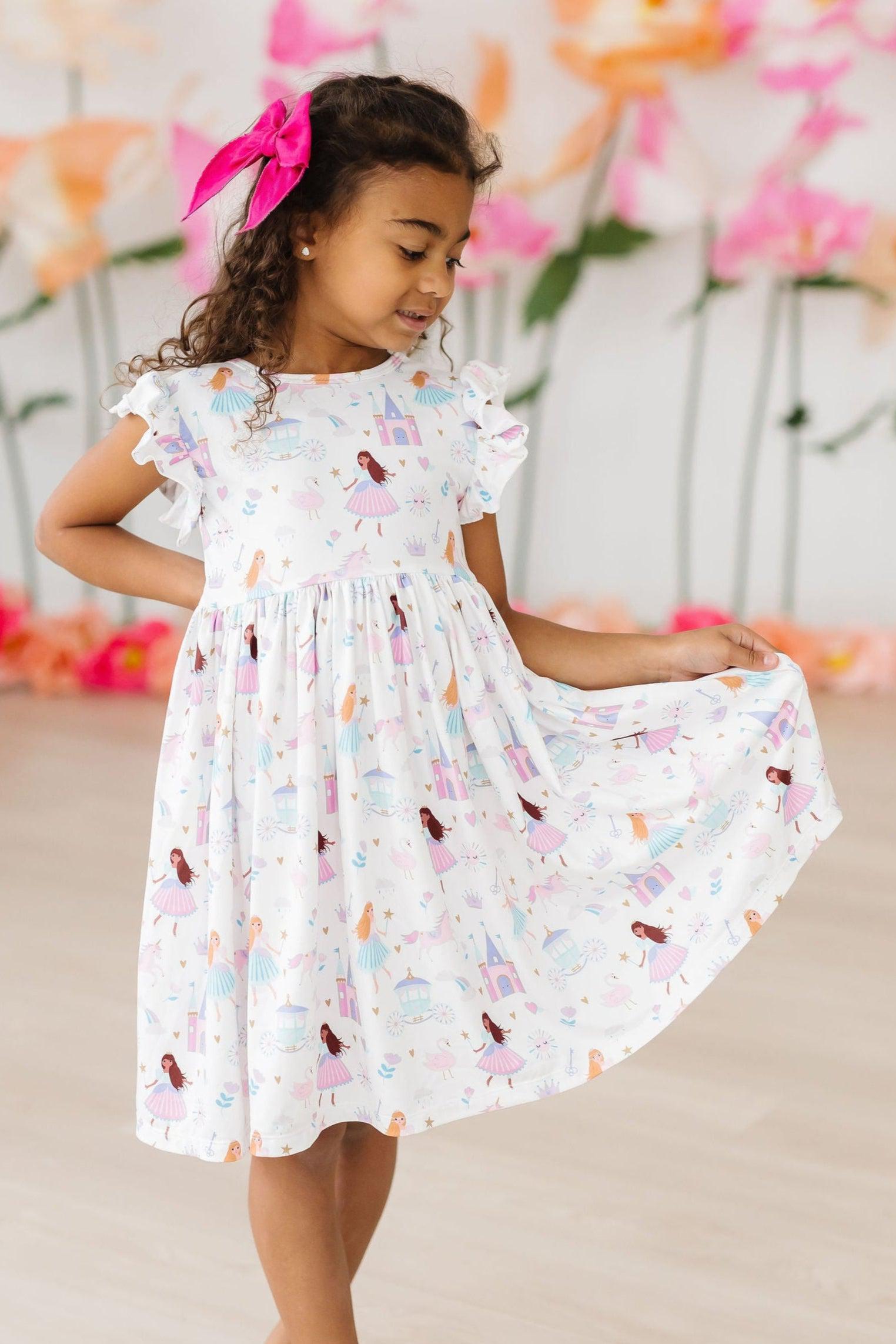 Fairy Princess Flutter Sleeve Twirl Dress - Aaria Tees Aaria Tees