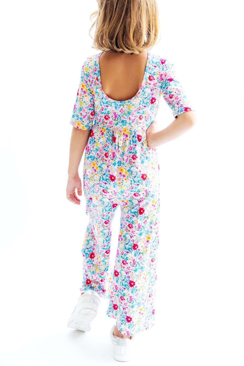 Fluttering Flowers Wide Leg Jumpsuit - Aaria Tees Aaria Tees