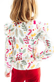 Holly Jolly Christmas L/S Ruffle Tee - Aaria Tees Aaria Tees