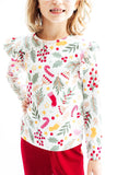 Holly Jolly Christmas L/S Ruffle Tee - Aaria Tees Aaria Tees