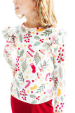 Holly Jolly Christmas L/S Ruffle Tee - Aaria Tees Aaria Tees