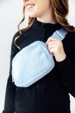 Light Blue Fleece Belt Bag - Aaria Tees Aaria Tees