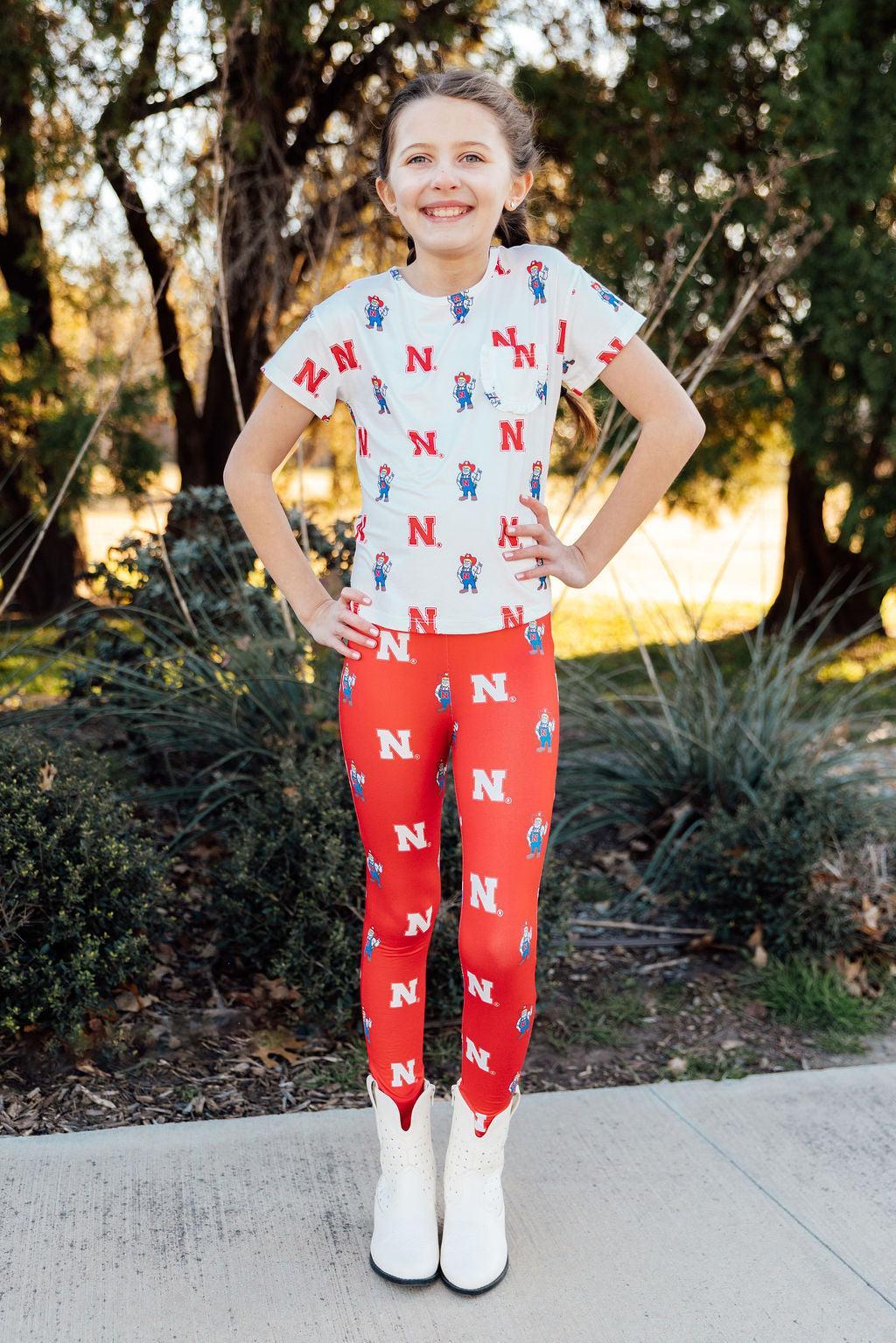 Nebraska Red Herbie Husker Leggings - Aaria Tees Aaria Tees