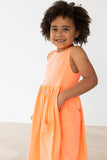 Neon Coral Tank Pocket Twirl Dress - Aaria Tees Aaria Tees