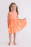 Neon Coral Tank Pocket Twirl Dress - Aaria Tees Aaria Tees