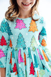Oh Christmas Tree L/S Pocket Twirl Dress - Aaria Tees Aaria Tees