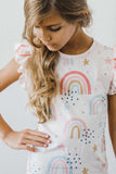 Over the Rainbow S/S Ruffle Tee - Aaria Tees Aaria Tees