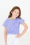 Periwinkle Ruffle Pocket Tee - Aaria Tees Aaria Tees