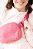 Pink Fleece Belt Bag - Aaria Tees Aaria Tees