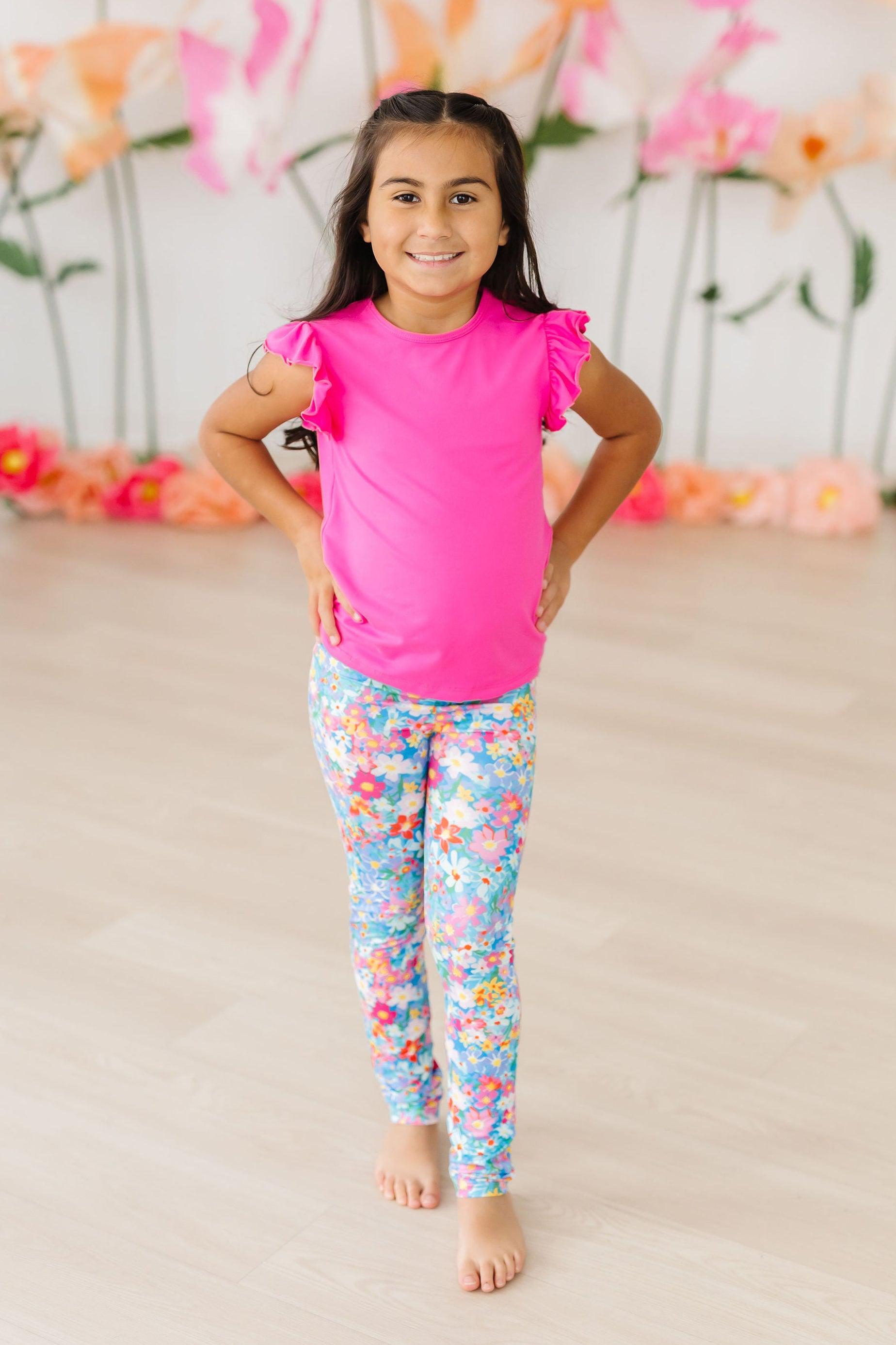 Preppy Floral Leggings - Aaria Tees Aaria Tees