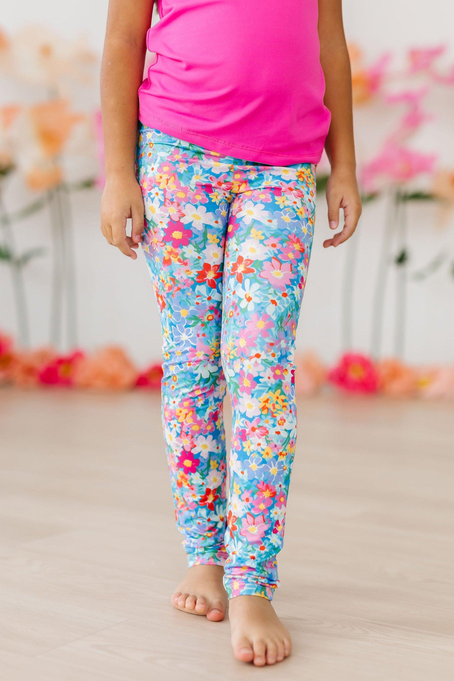 Preppy Floral Leggings - Aaria Tees Aaria Tees