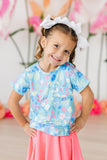 Springtime Splendor Ruffle Pocket Tee - Aaria Tees Aaria Tees