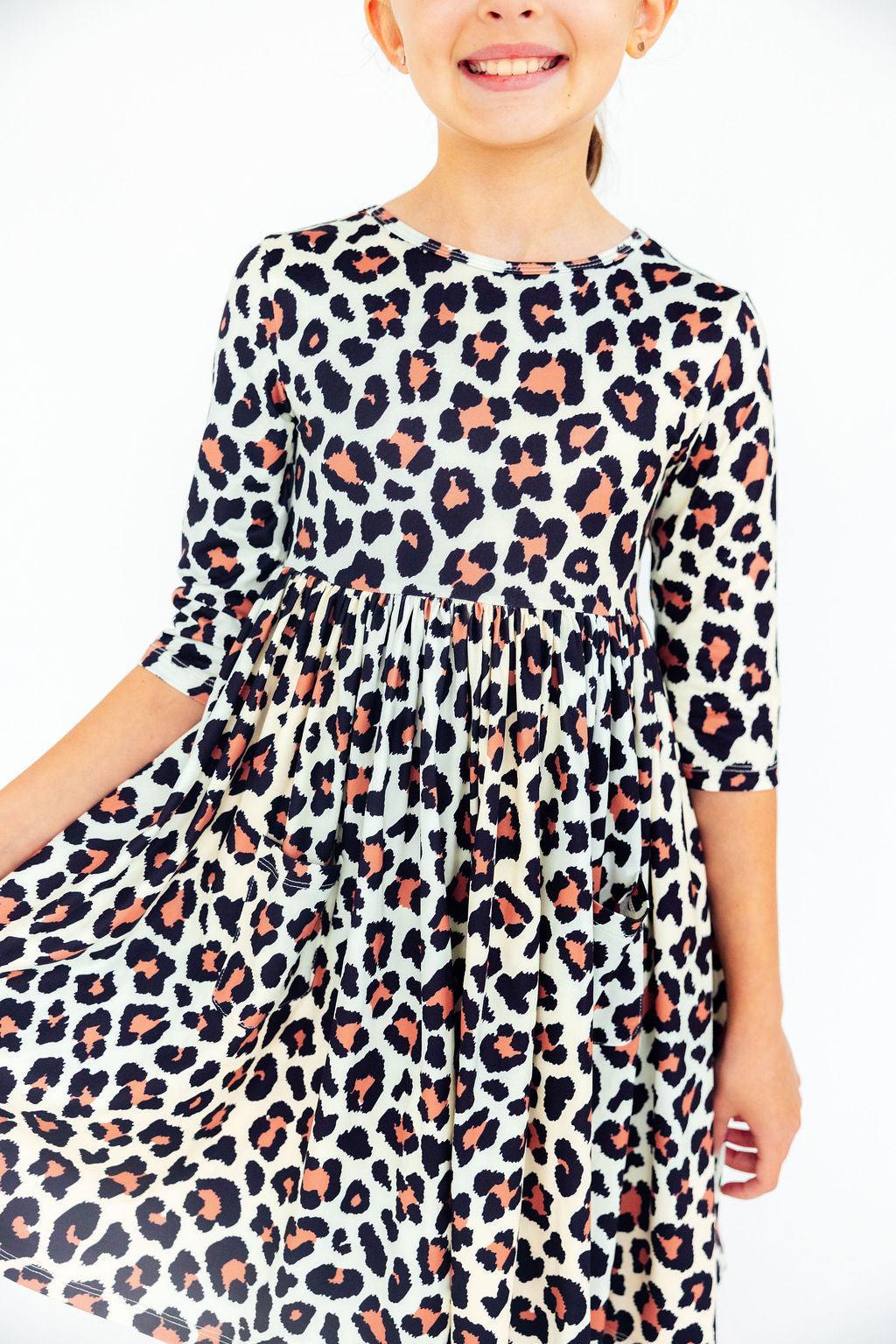 Wild One 3/4 Sleeve Pocket Twirl Dress - Aaria Tees Aaria Tees