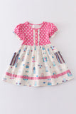 Platinum balcony pink dot dress Aaria Tees