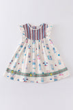 Platinum balcony ruffle dress Aaria Tees