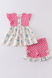 Platinum balcony print girl set Aaria Tees
