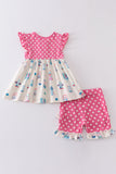 Platinum balcony print girl set Aaria Tees