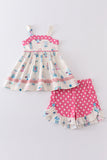 Platinum balcony print strap girl set - Aaria Tees Aaria Tees
