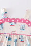 Platinum balcony print strap girl set - Aaria Tees Aaria Tees